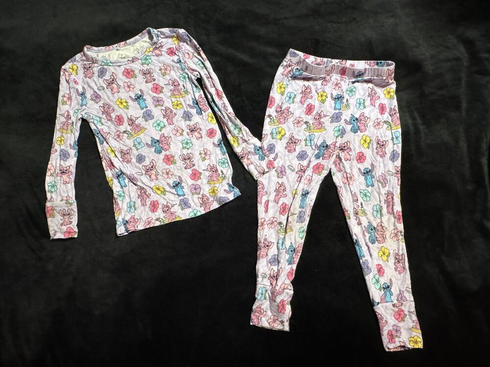 Disney x Posh Peanut Lilo STITCH + ANGEL 2-Piece Bamboo Pajamas 3T-4T